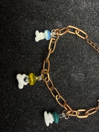 Image 3 of Mix color glass mushroom charm bracelet 