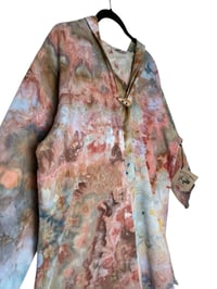 Image 6 of ♻️ UPCYCLED XL 100% Hooded Cotton Open Jacket in Sedona Ice Dye