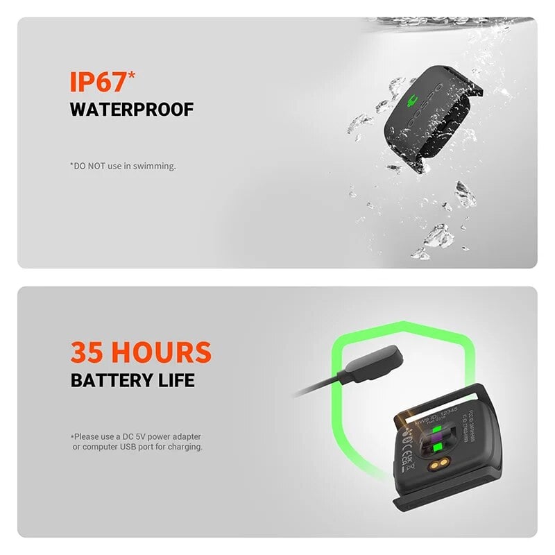 Image of COOSPO HW9 Armband Heart Rate Monitor with HR Zones/Calories HRM Sensor for Fitness Cycling BLE5.0 A