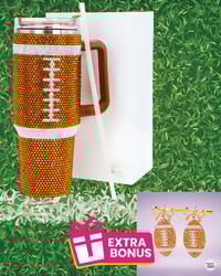 Bling Football Tumbler with Bonus Earrings