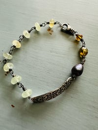 Image 13 of cognac garnet and prehnite beloved bracelet