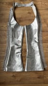 faux Leather heart embellished rhinestone trim chaps