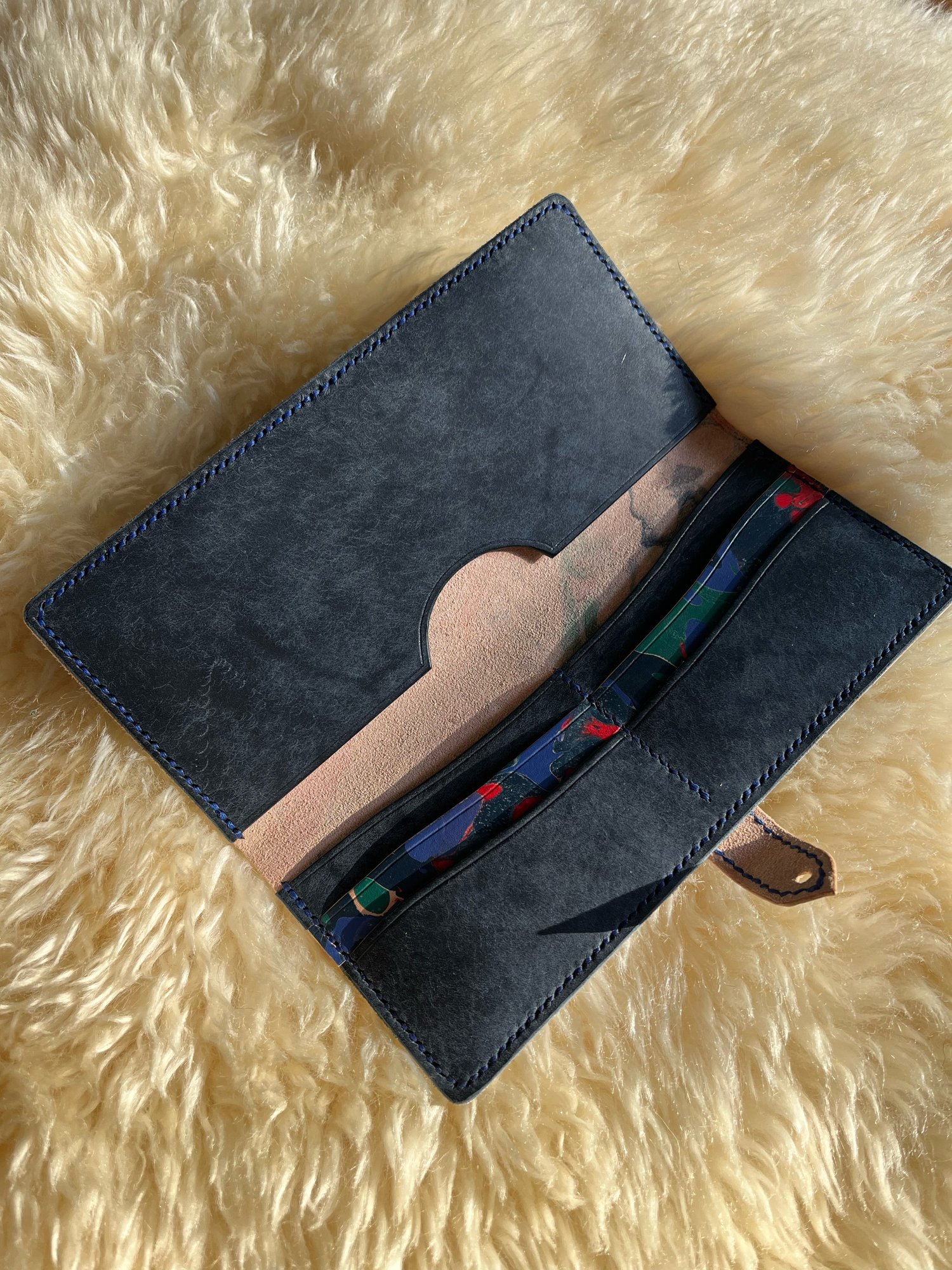 Image of Red/Blue/Green Marbled Long Wallet
