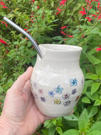 Image 7 of Flower decorated straw cup