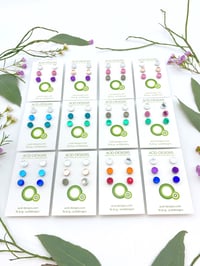 Image 1 of Set 3 párů circle mini silver&color mirror