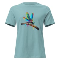 Image 7 of Women's Relaxed T-Shirt, Luminous Dragonfly on Branch tee