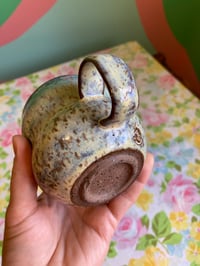 Image 5 of blue and yellow speckled teacup