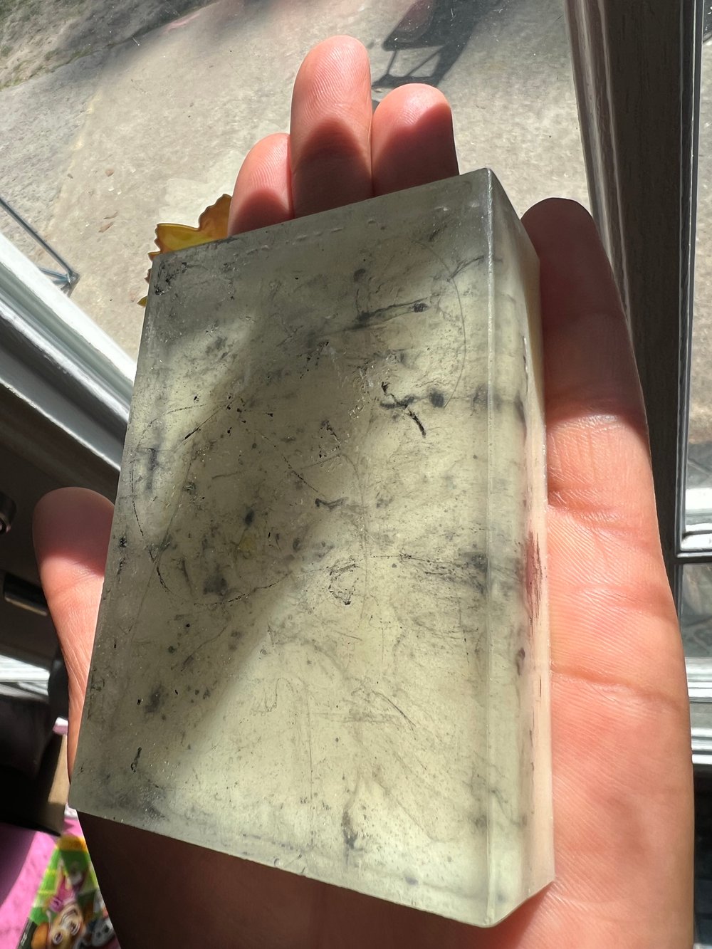 Aloe charcoal swirled with goat milk 