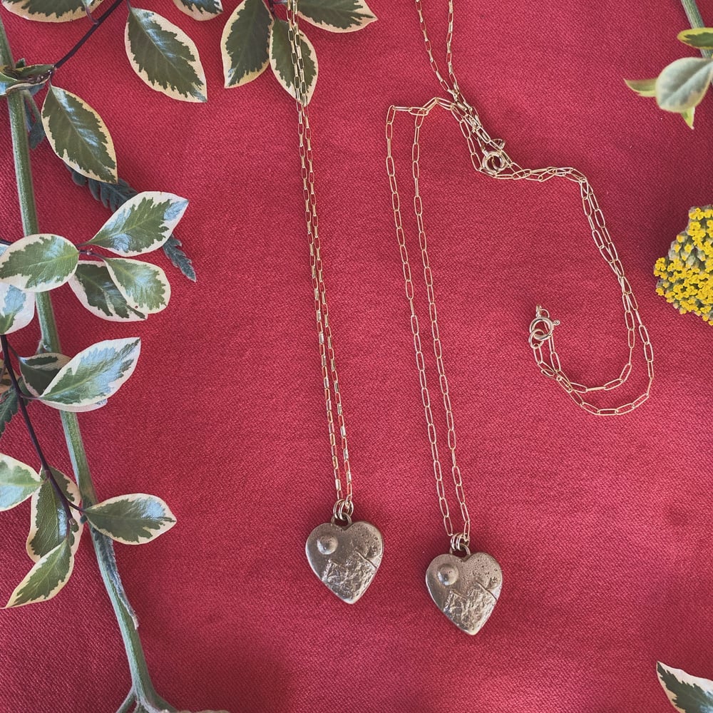 Image of Mountain Heart Necklace Bronze
