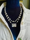 Baroque Pearl Necklace With Aquamarine Pendant