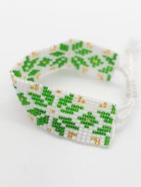 Image 3 of Green & white Tatreeze Handmade Bracelet 