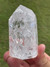 Image 9 of Crackle Quartz Crystal Point With Rainbows #1452