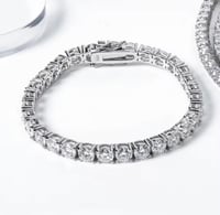 Image 4 of Luxury 925 Sterling Silver 3mm Four Claw VVS Moissanite Tennis Bracelet