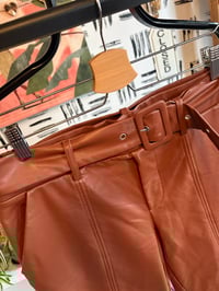 Image 2 of Brown faux leather pants 