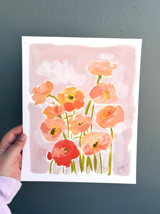 Orange Poppies Print, 9x11"