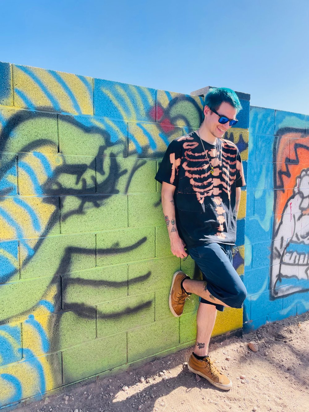 Short Sleeve Skeleton Tee - Black