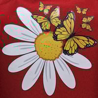 Image 3 of Flowers and Butterflies Apron (red)