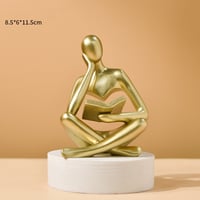 Image 4 of Bookshelf Decor Home Decor - Person Who is Thinking Abstract Thinker Sculpture Figurine Statue Resin