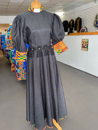 Black Clergy Dress Kente Trimming 