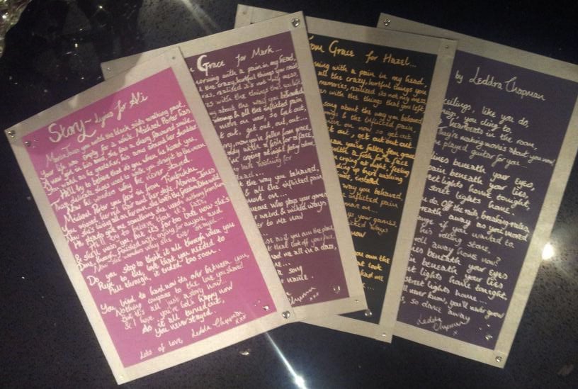 Handwritten Lyric Sheets Leddra Chapman