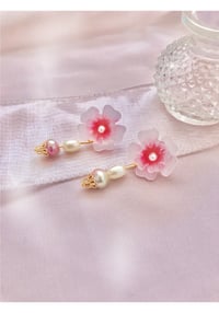 Image 2 of Camellia and Pearl Earrings 