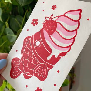 Image of Strawberry Taiyaki PRINT + FREE Sticker