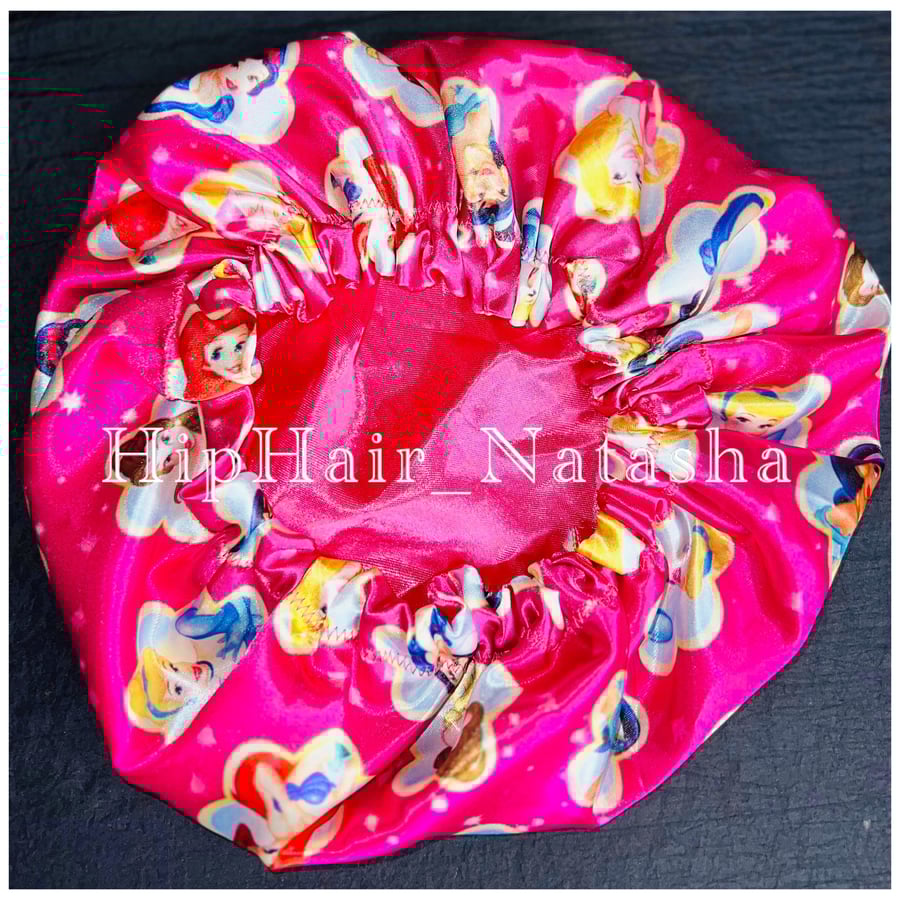 Image of HANDMADE Pink Princess Satin Bonnet 