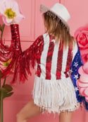 Fringe Sequin Patrotic Top