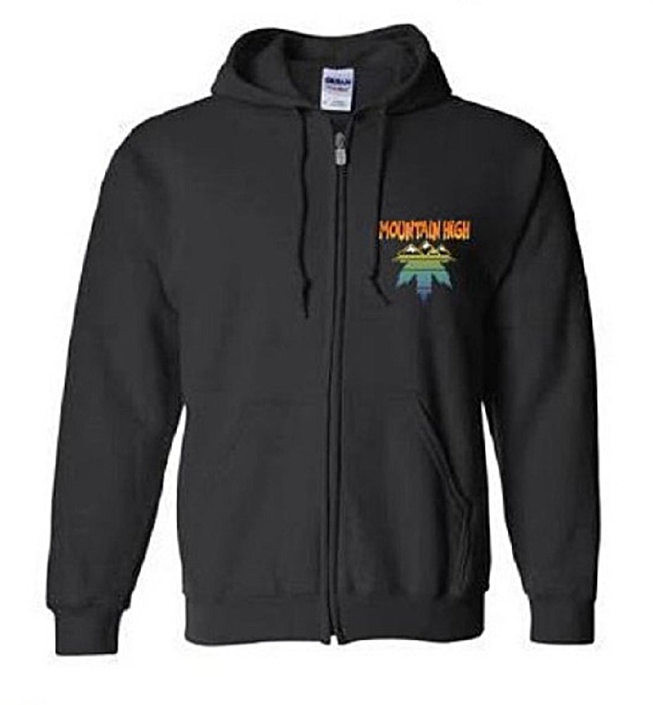 Image of MH LEAF ZIPPER HOODIE-BLACK