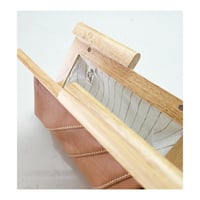 Image 3 of *NEW* Caramel Leather & Timber Clutch