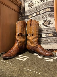 Image 1 of Vintage Pre-Ban Dan Post Sea Turtle Cowboy Boots – Size 9B