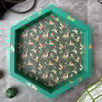 Image 1 of Green Woodland Print Hexagon Dice Tray