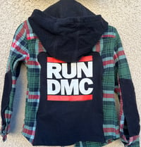 Children’s Green/Black/White/Red Flannel Hoodie Shirt Run DMC