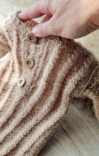 Image 3 of Knitted newborn set for photoshoot | brown tones