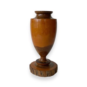 Image of VINTAGE TURNED WOODEN URN