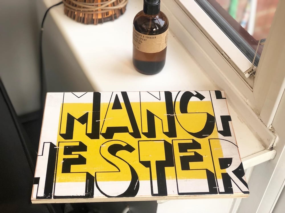 Manchester big font woodart A4 size 