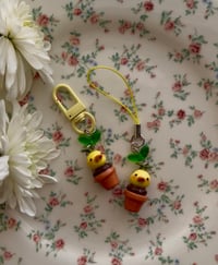 Image 3 of The Sproutlings- Benny the Duck Sprout Charm- Cute Handmade Clay Keychain or Phone Charm