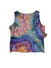 Image 2 of ♻️ UPCYCLED 1X Plus Knit Tank in Autumn Geode Ice Dye