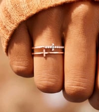 Image 1 of 1pc Double Layer Cross Adjustable Ring