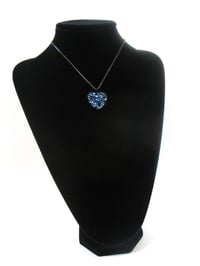 Image 4 of Midnight Rocks Blue Black Heart Pendant