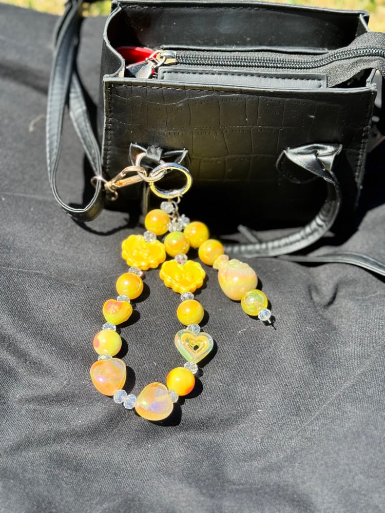 Image of Double Bag Charm - Yellow 