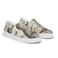 Image 1 of The Shire Inspired Illustrated Tree Trunk/Mushroom Women’s Slip-On Canvas Shoes