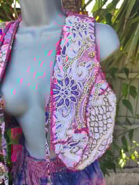 Image 5 of Mini cropped Mykonos Jeweled Waistcoat- pink upto size 10
