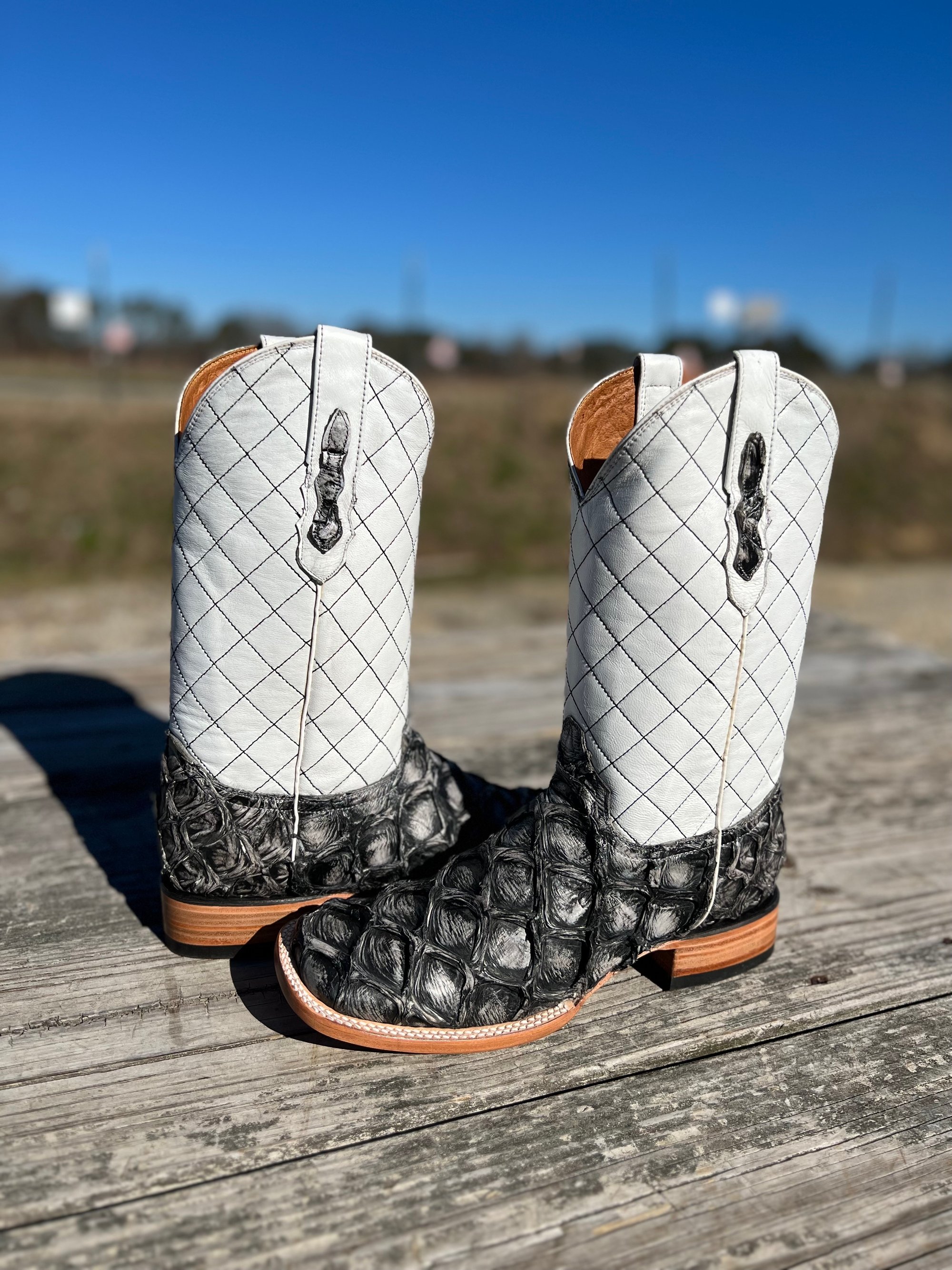 Men’s Marfil Ghost Pirarucu Fish Scale Wide Square Toe Boot | El ...