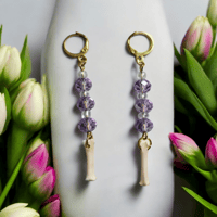Gold Coyote Toe Bone Earrings 