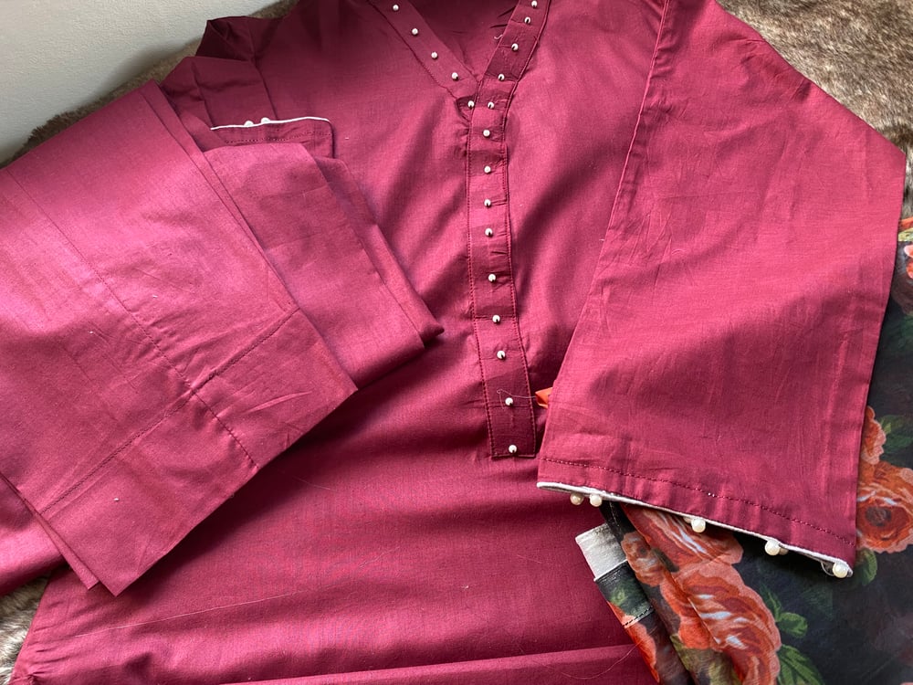 Mehroon digital duppata suit 
