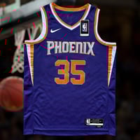 Image 1 of NIKE PHOENIX SUNS KEVIN DURANT #35 ICON EDITION SWINGMAN JERSEY MENS SIZE LARGE PURPLE NEW