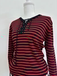 Image 2 of 00s Red striped shirt // L