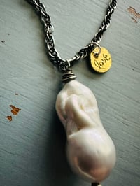 Image 6 of baroque pearl and 22k gold charm necklace by peaces of indigo