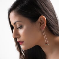 Image 2 of SINGLE EARRING silver 925 - African Turquoise & coral, Earth And Sky 2023, #036-57